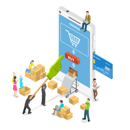 Online card payment  Illustration