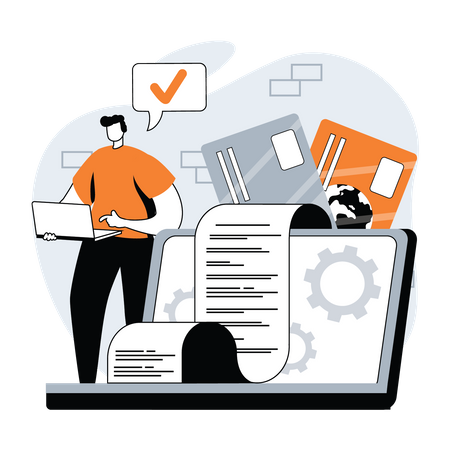 Online card payment receipt  Illustration