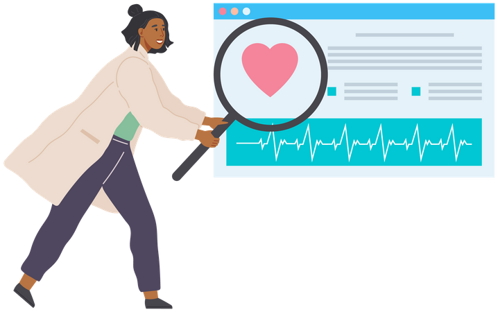 Online Cardiologist Illustration