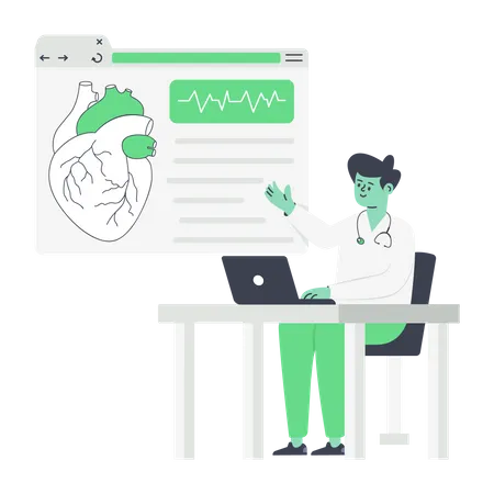 Online Cardiologist  Illustration