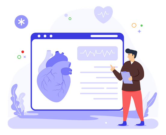 Online Cardiologist  Illustration