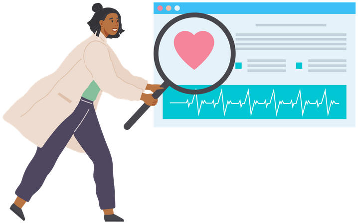 Online Cardiologist  Illustration