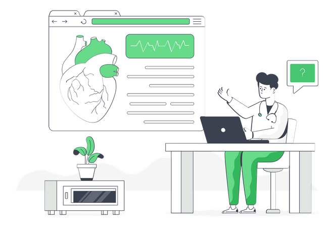 Online Cardiologist  Illustration