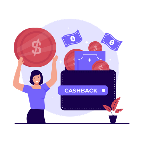 Online cashback service  Illustration