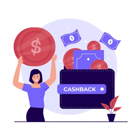 Online cashback service  Illustration