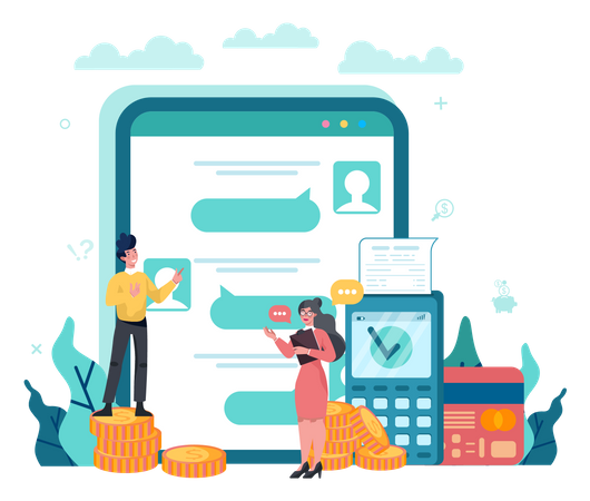 Online Cashier Platform  Illustration