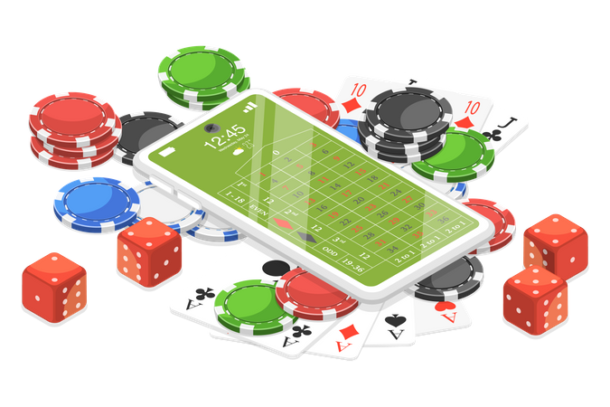 Online Casino Gambling Platform for Live Poker Illustration