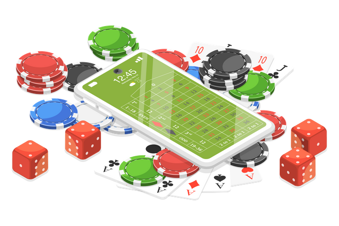 Online Casino Gambling Platform for Live Poker  Illustration