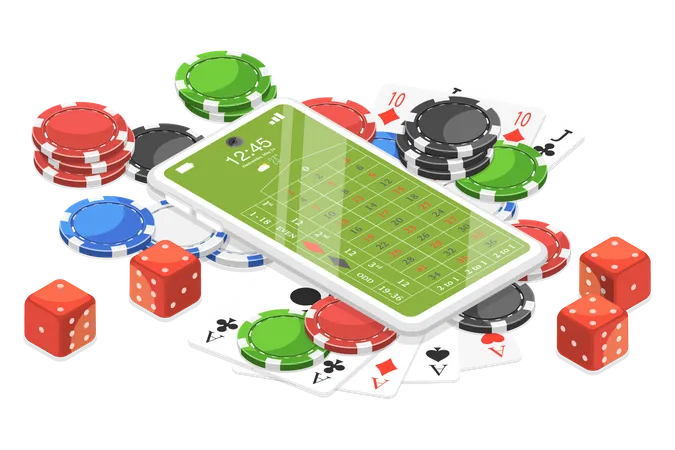 Online Casino Gambling Platform for Live Poker  Illustration