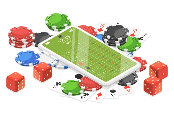 Online-Casino-Glücksspielplattform für Live-Poker  Illustration
