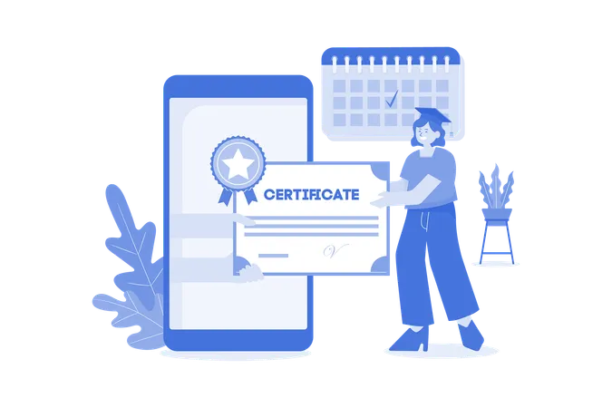 Online Certificate  Illustration