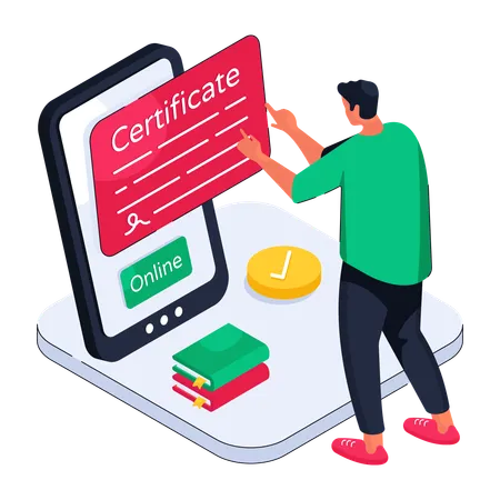 Online Certificate  Illustration