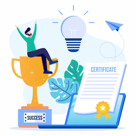 Online certificate  Illustration