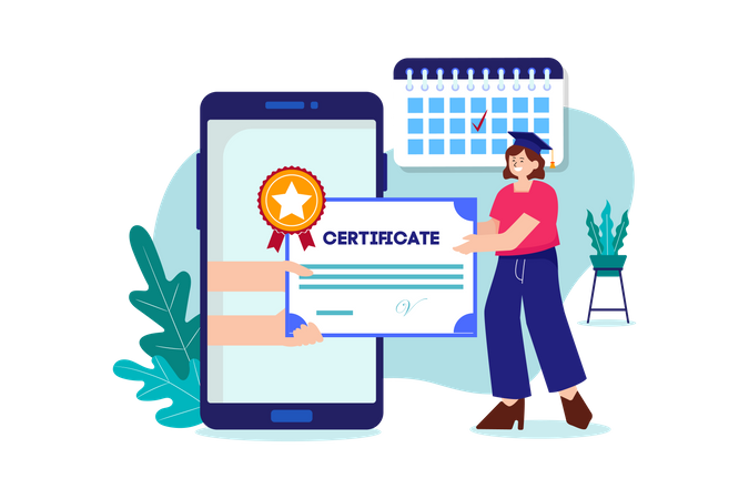 Online Certificate  Illustration