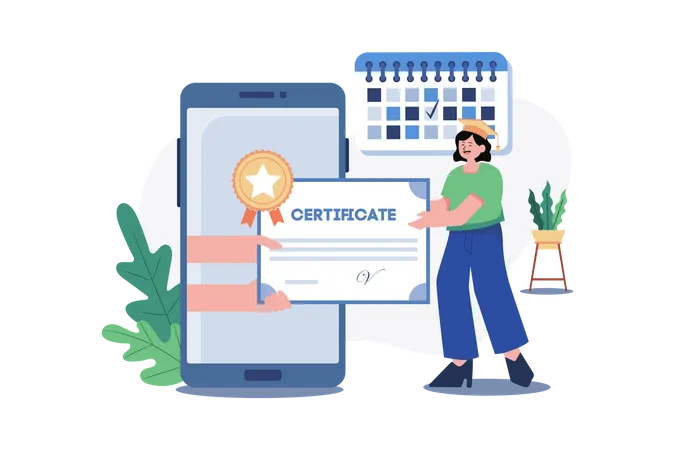 Online Certificate  Illustration