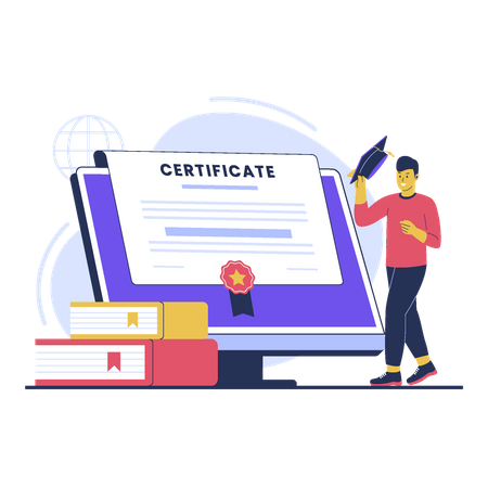 Online certificate  Illustration