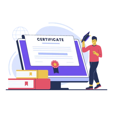 Online certificate  Illustration