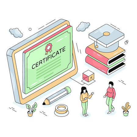 Online Certificate  Illustration