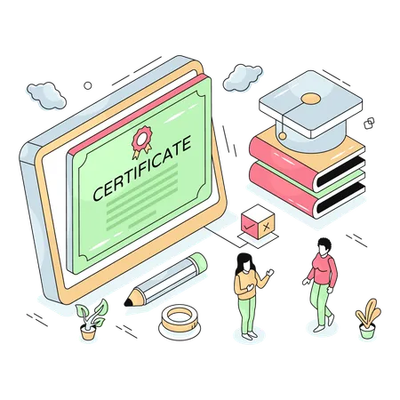 Online Certificate  Illustration