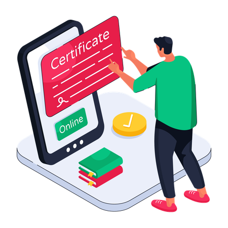 Online Certificate  Illustration