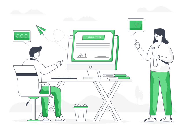 Online Certificate  イラスト
