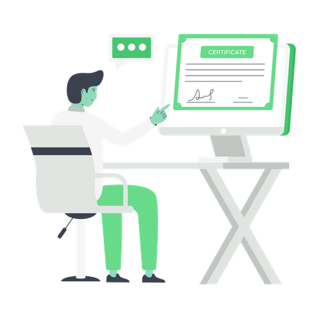 Online Certificate  イラスト