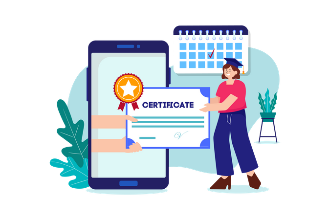 Online Certificate  イラスト