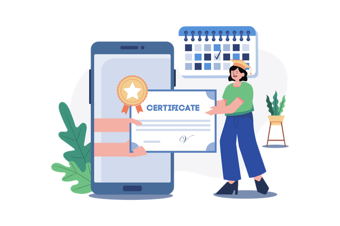 Online Certificate  イラスト