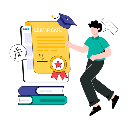 Online Certificate  イラスト