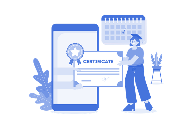 Online Certificate  イラスト