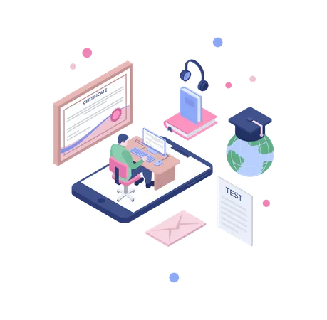 Online certification course  Illustration