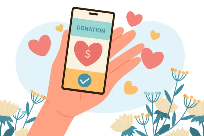 Online Charity  Illustration