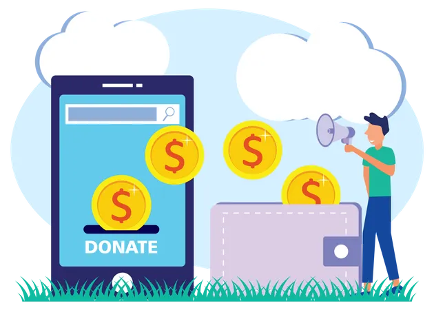 Online charity  Illustration