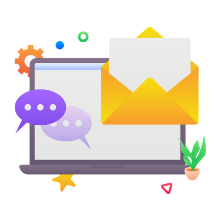 Online chat and document mail  Illustration