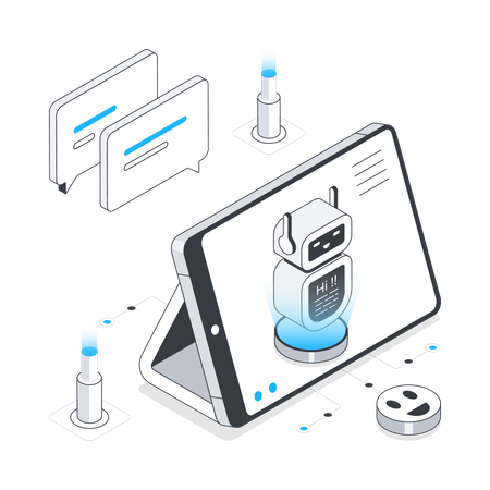 Online Chat bots  Illustration