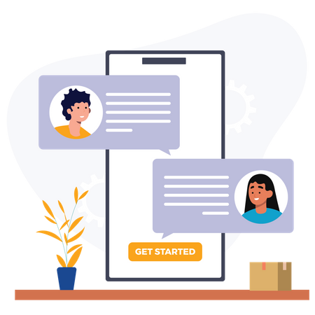 Online Chat  Illustration