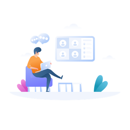 Online Chat  Illustration
