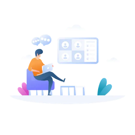 Online Chat  Illustration