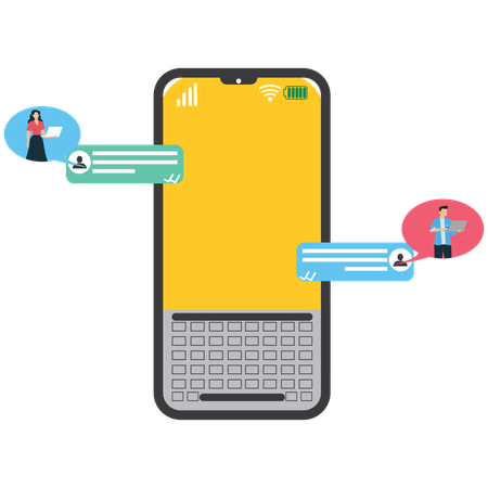Online-Chat-Kommunikation  Illustration