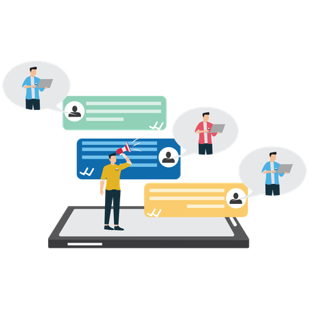 Online-Chat-Kommunikation  Illustration