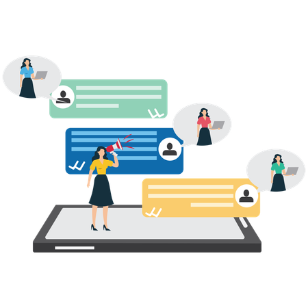 Online-Chat-Kommunikation  Illustration
