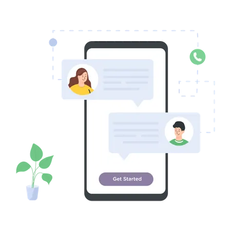 Online chat support  Illustration