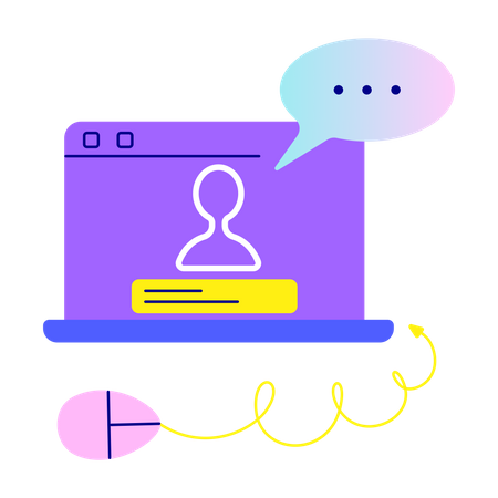 Online Chat Support  Illustration