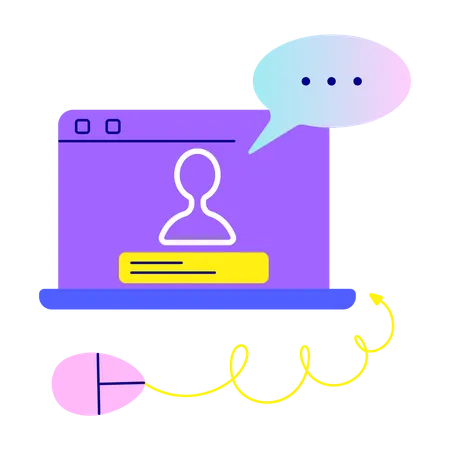 Online Chat Support  Illustration