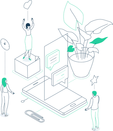 Online chat support  Illustration