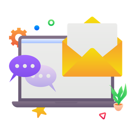 Online-Chat und Dokumentenmail  Illustration