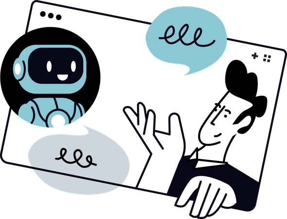Online chatbot communication  Illustration