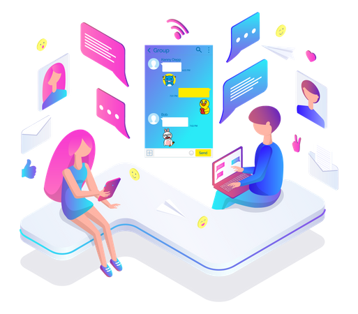 Online-Chat  Illustration