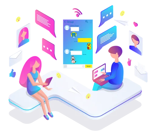 Online-Chat  Illustration