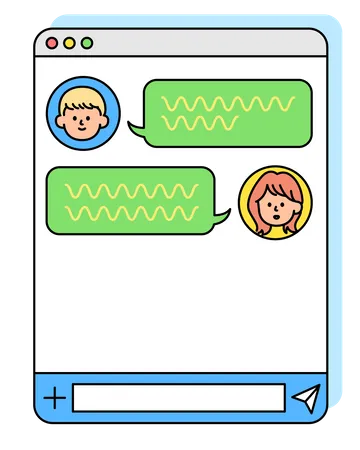 Online Chatting  Illustration